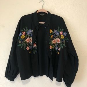 Topshop Tops - TOPSHOP Embroidered Button Up Top Topshop Tops - TOPSHOP Embroidered Button Up Top